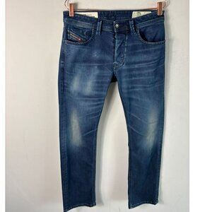 Diesel Mens Larkee Regular Straight Jeans Dark Blue Size 30